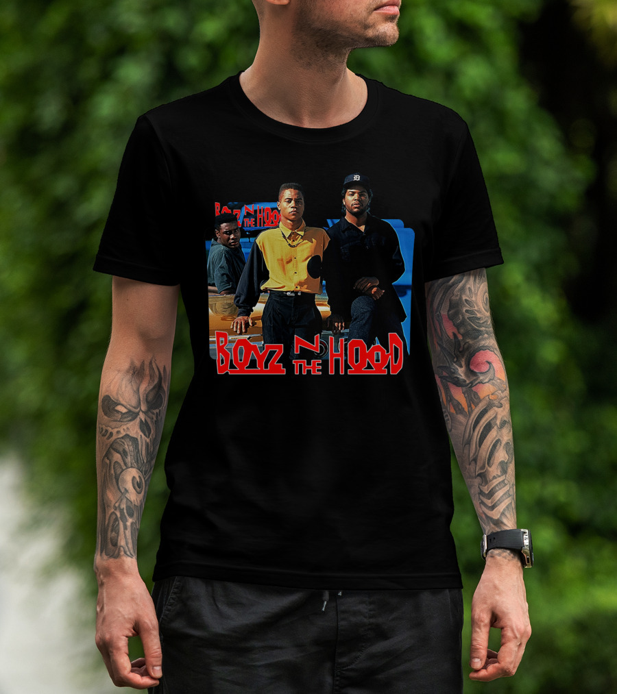 Boyz N The Hood Movie Characters Standing By Car T-Shirt