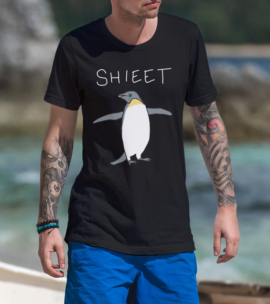 Shieet Penguin Drawing T-Shirt