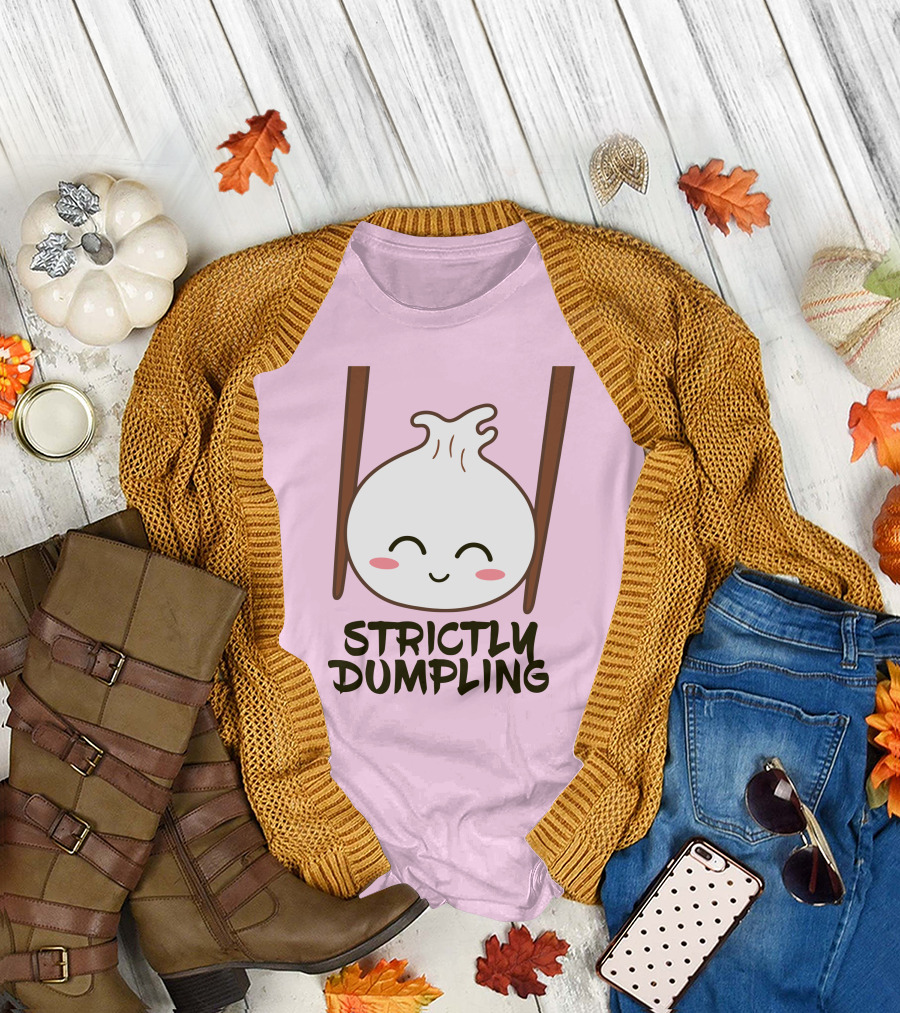 Strictly Dumpling Smiling Dumpling with Chopsticks T-Shirt
