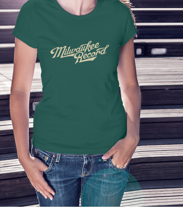 Milwaukee Record Forest Green Script T-Shirt