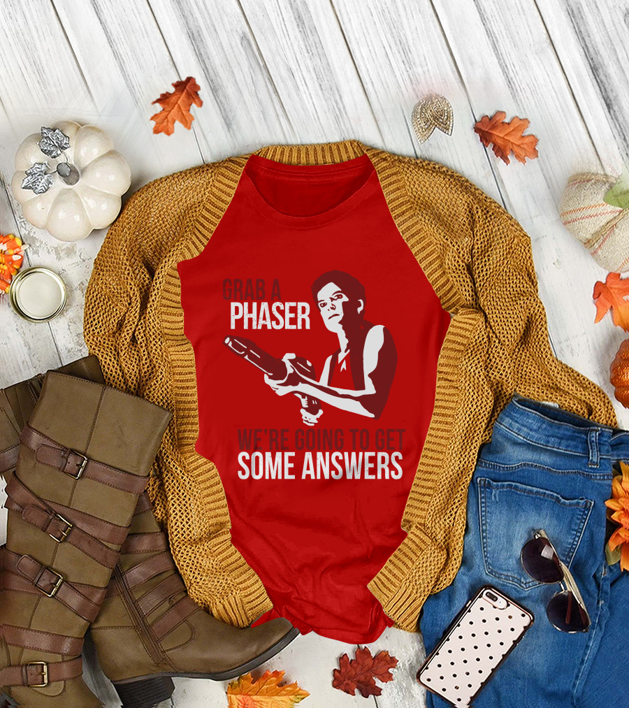 Indiegogo Merch Janeway Terry Farrell Grab a Phaser We're Going to Get Some Answers T-Shirt