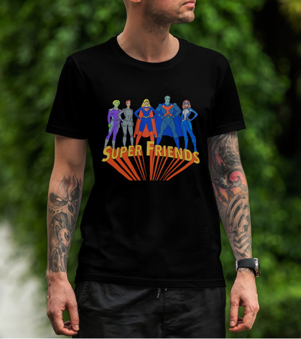 Super Friends Supergirl And Superheroes Team T-Shirt