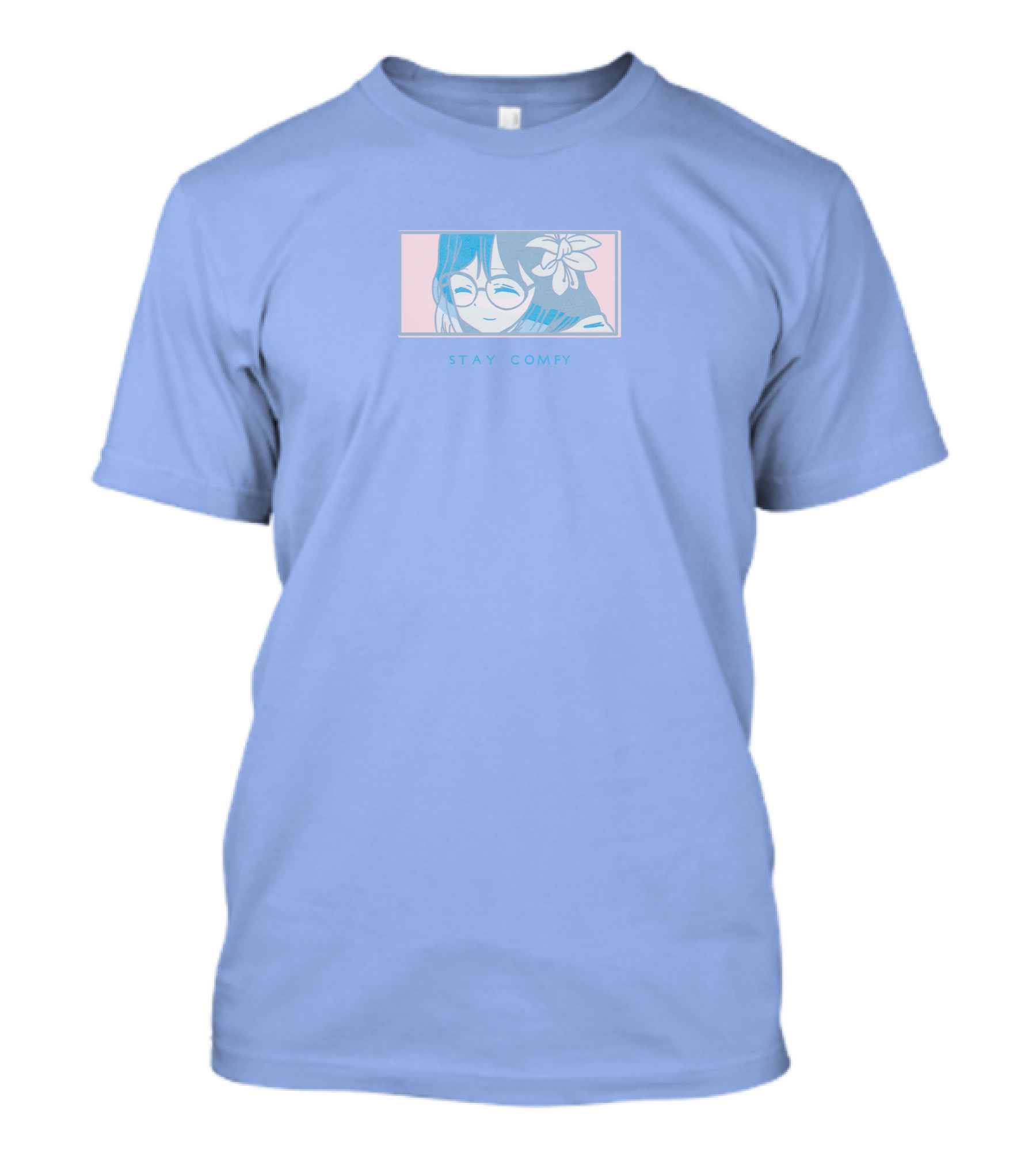 Stay Comfy Lilypichu Merch Window Blue T-Shirt
