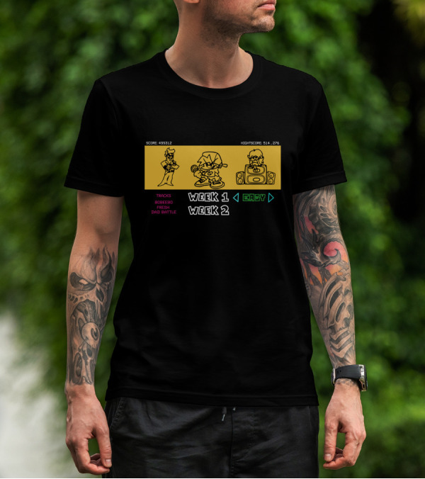 Sharkrobot Friday Night Funkin Story Mode Week 1 Easy Tracks Bobeebo Fresh Dad Battle T-Shirt