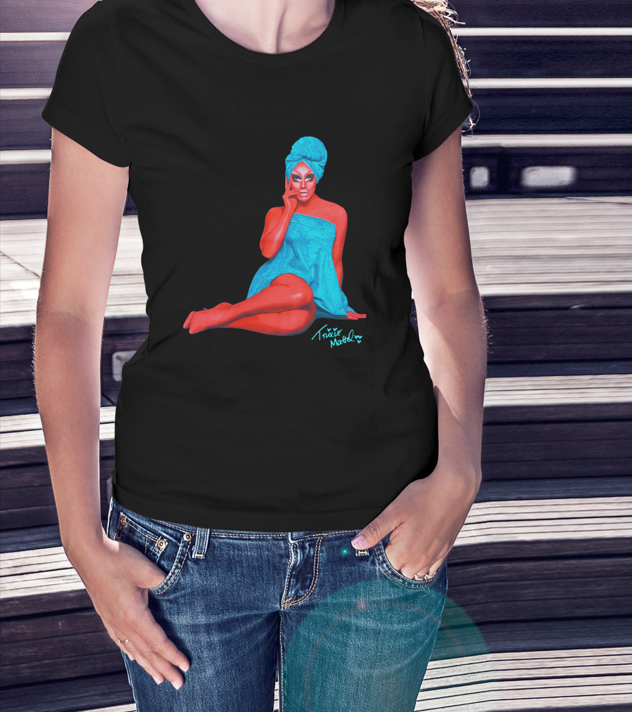 Trixie Mattel Merch Full Coverage Blue Towel And Turban Iconic Pose T-Shirt
