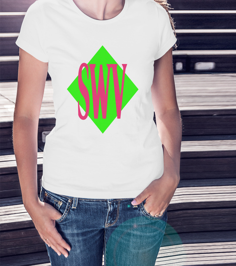 SWV Logo Neon Diamond Pink Green T-Shirt