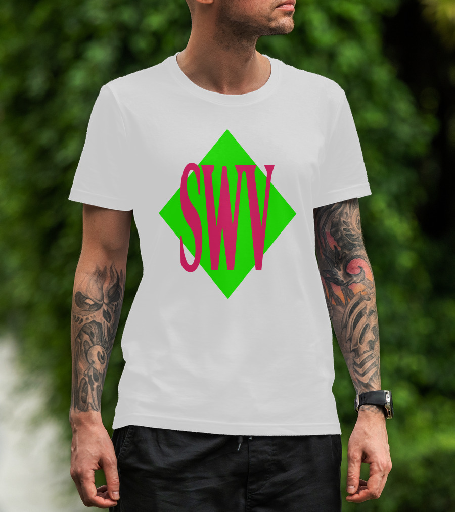 SWV Logo Neon Diamond Pink Green T-Shirt