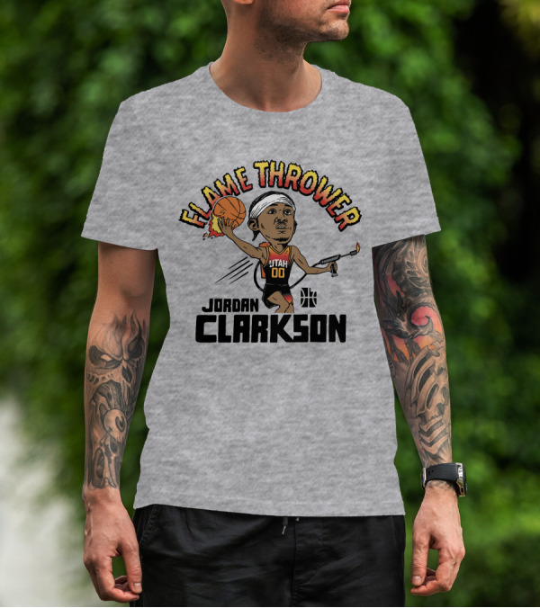 Flamethrower Jordan Clarkson Utah Basketball T-Shirt