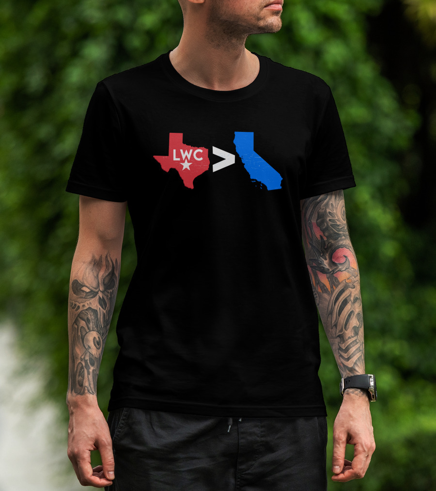 LWC Texas Greater Than California Crowder Shop T-Shirt