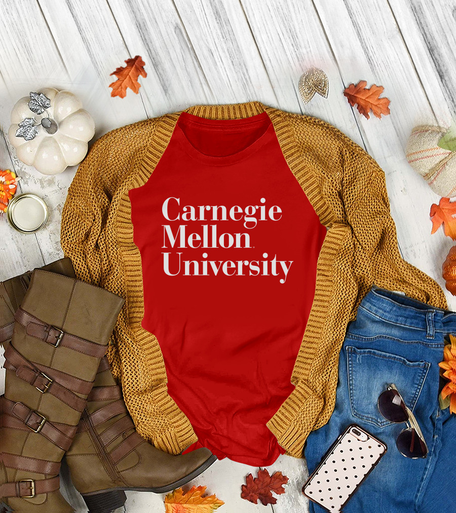 Carnegie Mellon University Red Background Classic Font T-Shirt