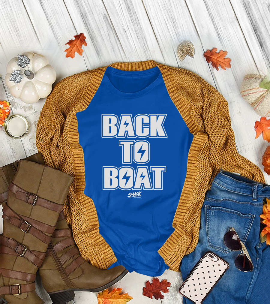 Back To Boat Smack Lightning Bolt Blue T-Shirt