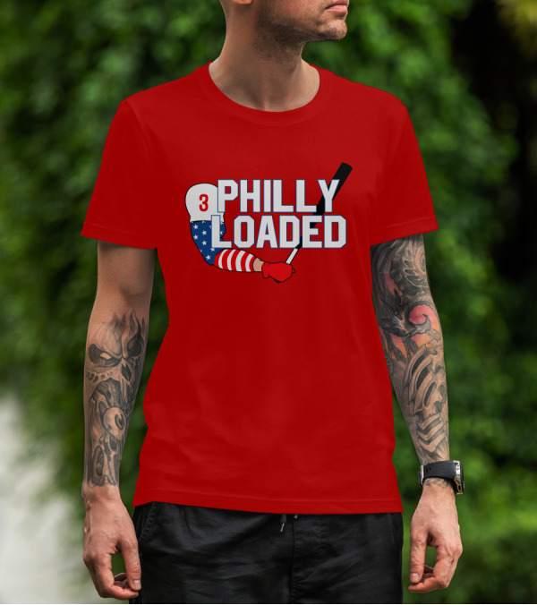 Philly Loaded Baseball American Flag Arm T-Shirt