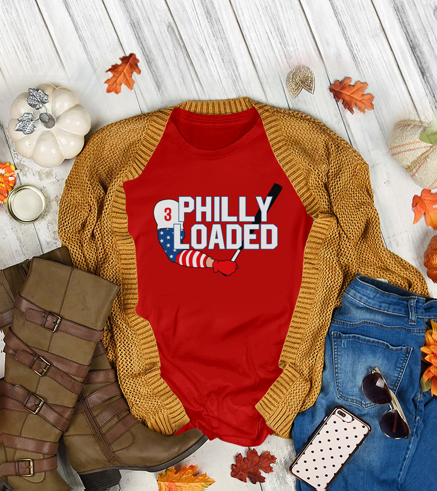 Philly Loaded Baseball American Flag Arm T-Shirt