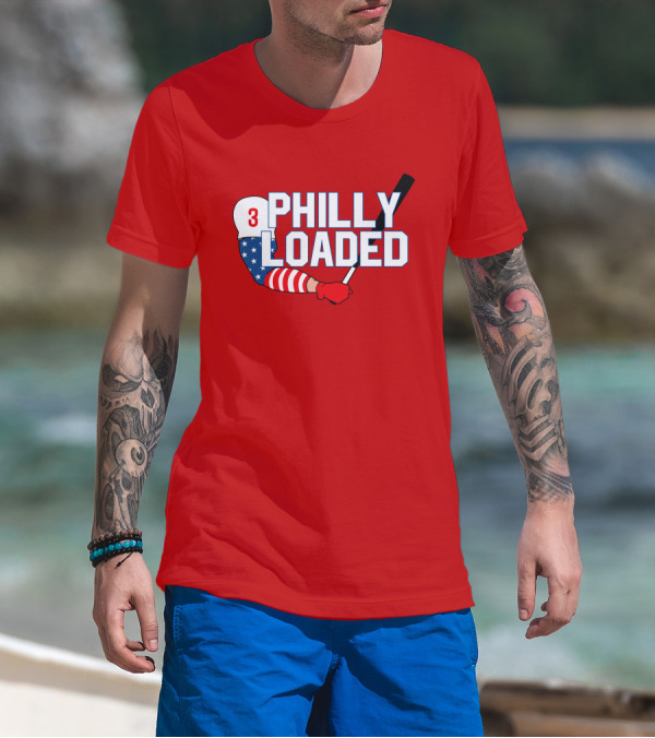 Philly Loaded Baseball American Flag Arm T-Shirt