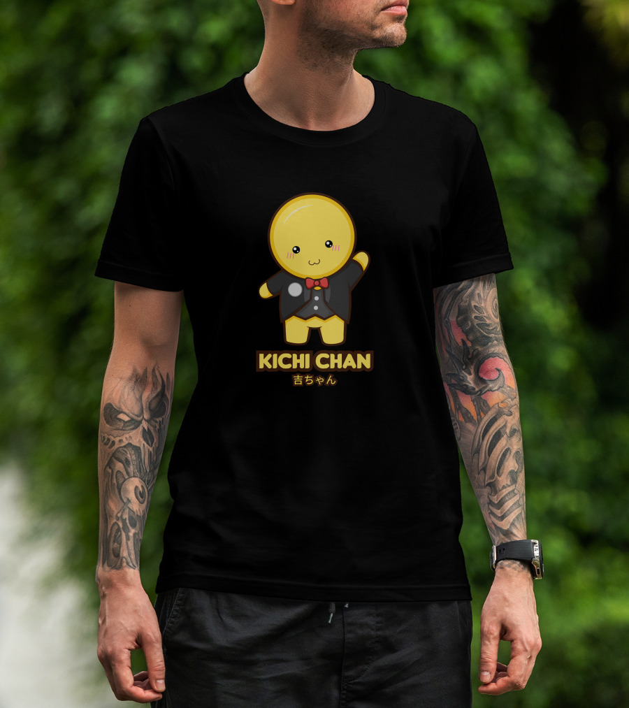 Kichi Chan Cute Character With Bow Tie In Black Suit T-Shirt