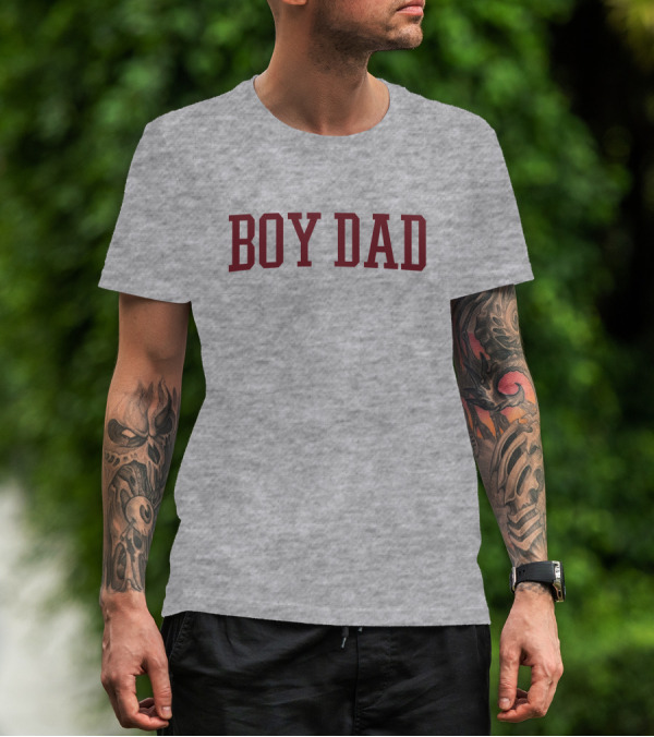 Boy Dad Red Text T-Shirt