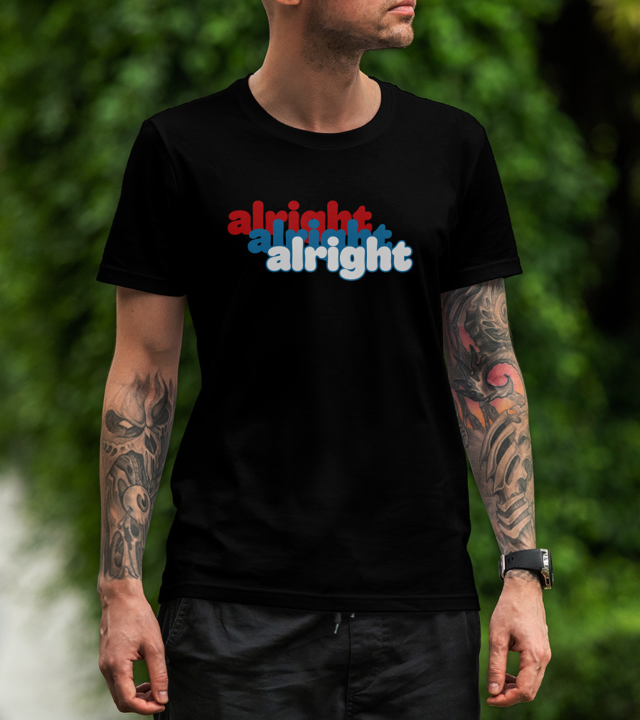 Alright Alright Alright Matthew McConaughey Retro Red Blue T-Shirt