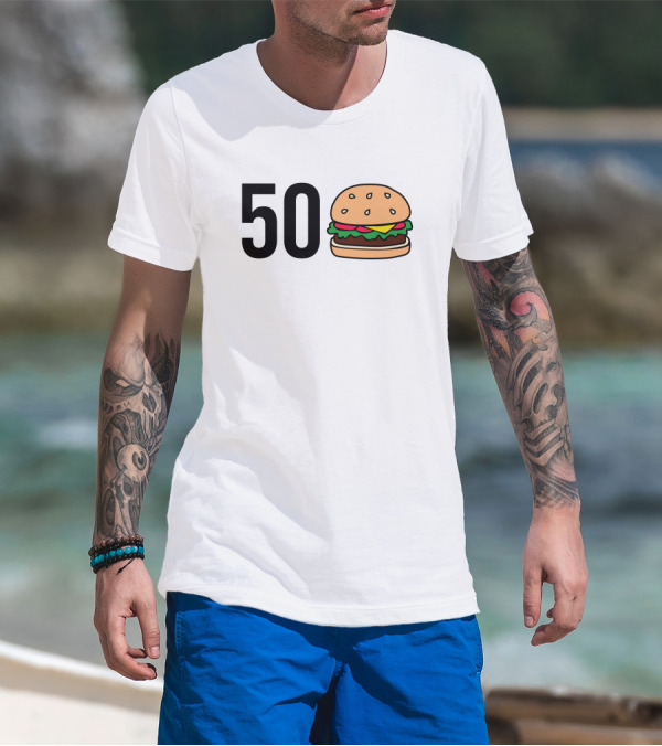 50 Burger Colton Korn 50 Hamburger Cheeseburger T-Shirt