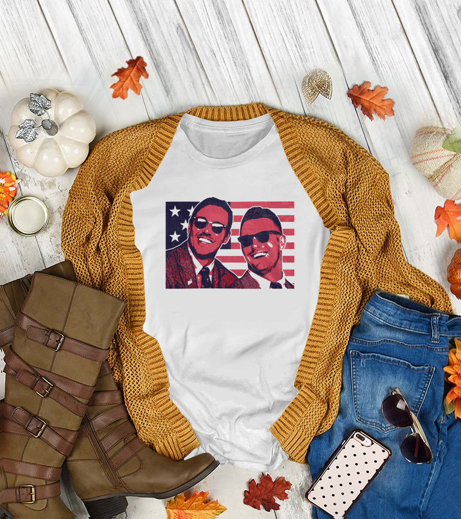 Brooks Koepka Merch The Hug USA Flag Sunglasses Smiling T-Shirt