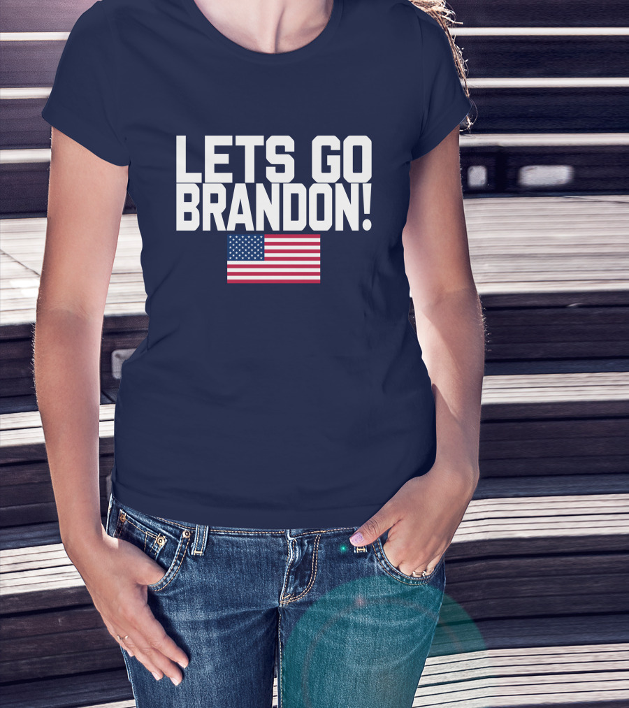 Lets Go Brandon Marine Veteran American Flag T-Shirt