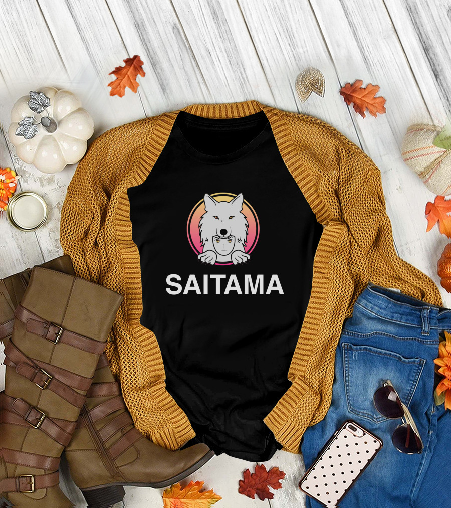 Mkay Saitama Saitama Inu Coin Anime Wolf T-Shirt