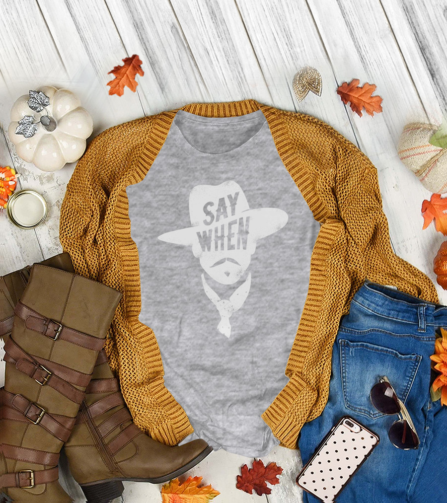 Aaron Rodgers Say When Cowboy Style Vintage Charcoal T-Shirt