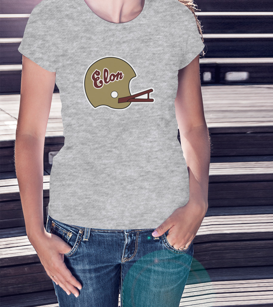 Elon Football Helmet Wes Durham T-Shirt