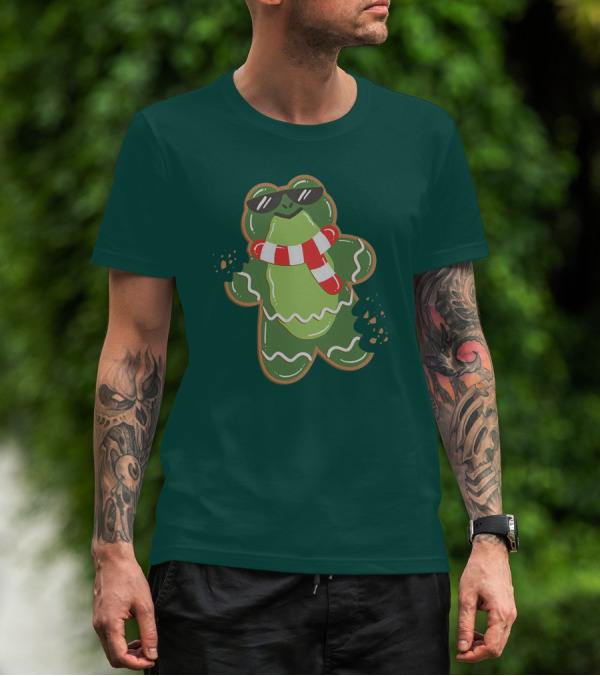 Boomerna Gingerfrog Cookie With Sunglasses And Scarf T-Shirt