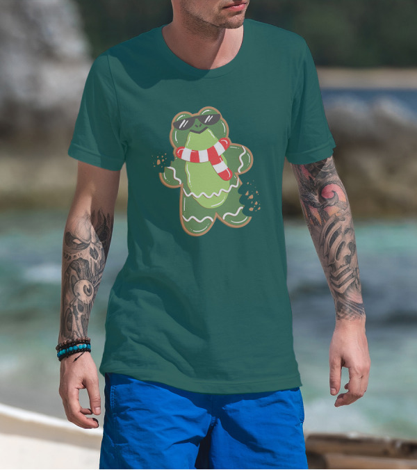 Boomerna Gingerfrog Cookie With Sunglasses And Scarf T-Shirt