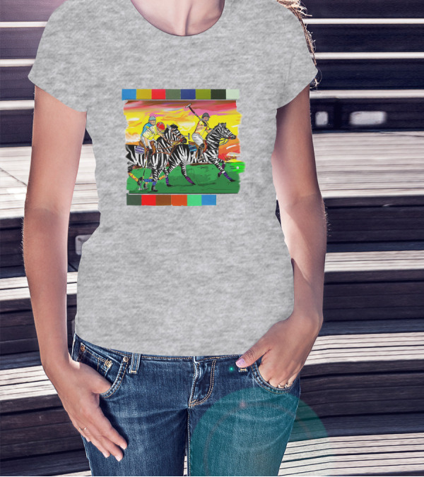 Sir Michael Rocks Premier Politics Polo Riding Zebras Sunset Colors T-Shirt