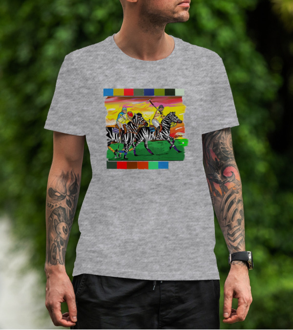 Sir Michael Rocks Premier Politics Polo Riding Zebras Sunset Colors T-Shirt