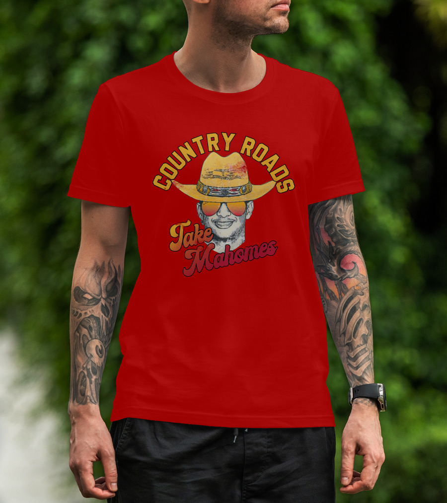 Country Roads Take Mahomes Patrick Mahomes Cowboy Hat Sunglasses T-Shirt