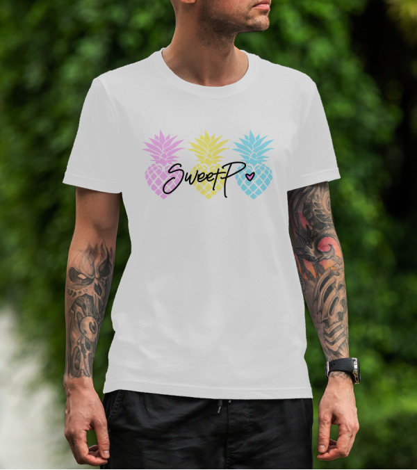 Sweet P Merchlabs Pineapple Trio Pastel Colors T-Shirt