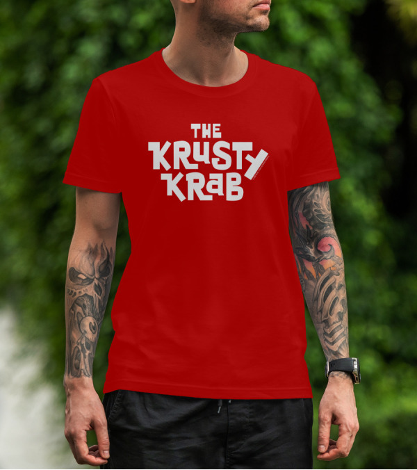 Joe Burrow The Krusty Krab Spongebob Squarepants Crossover Patrick Star Football NFL Cincinnati Bengals Cartoon Network Nickelodeon T-Shirt