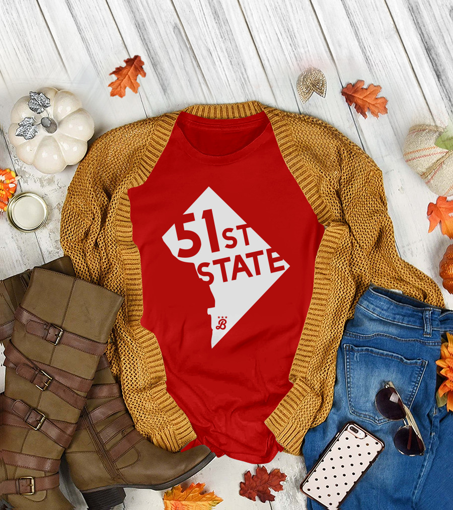 Juan Soto 51St State Wear Bailiwick Washington DC 51st State Outline T-Shirt