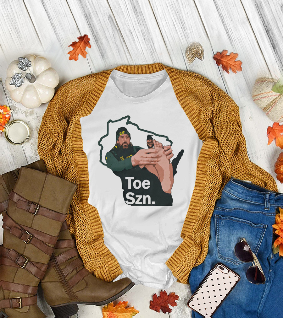 Kurt Benkert Aaron Rodgers Toe Szn GBP Wisconsin Outline T-Shirt