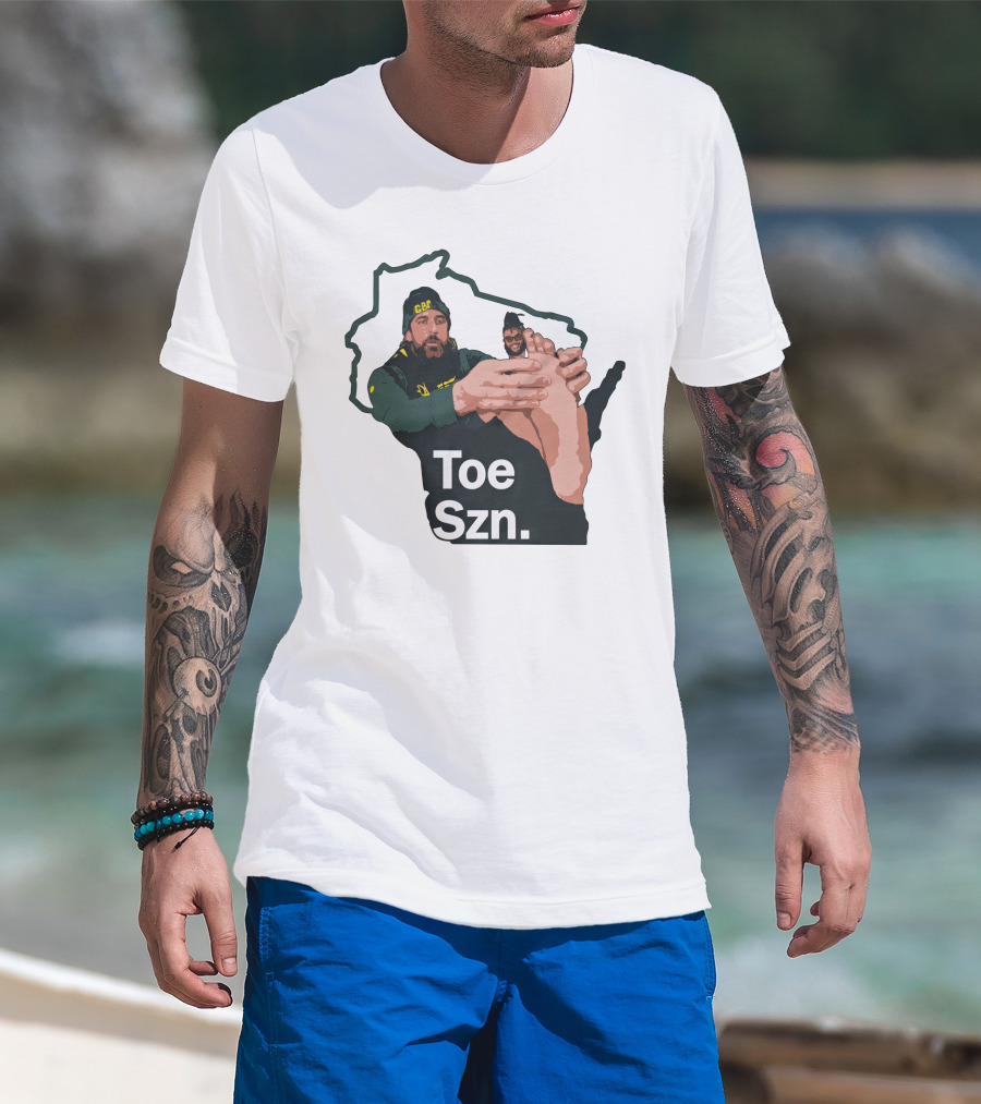 Kurt Benkert Aaron Rodgers Toe Szn GBP Wisconsin Outline T-Shirt