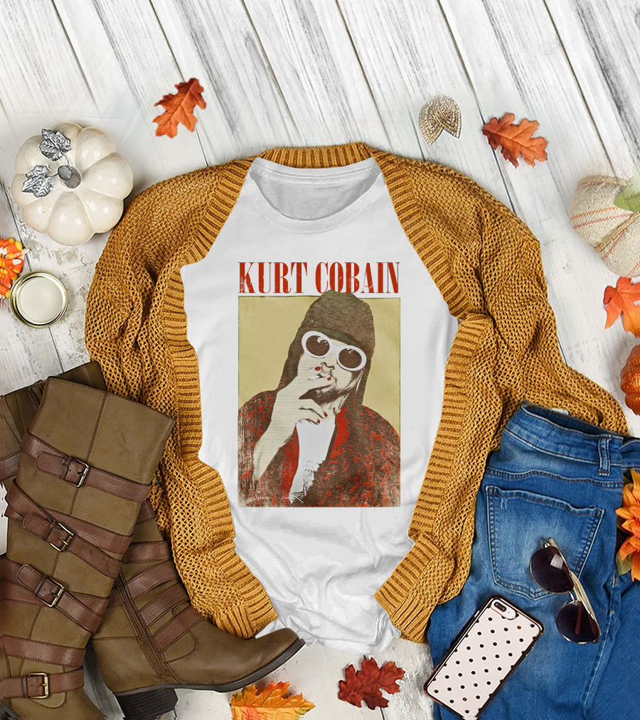 Kurt Cobain Iconic Style Sunglasses T-Shirt