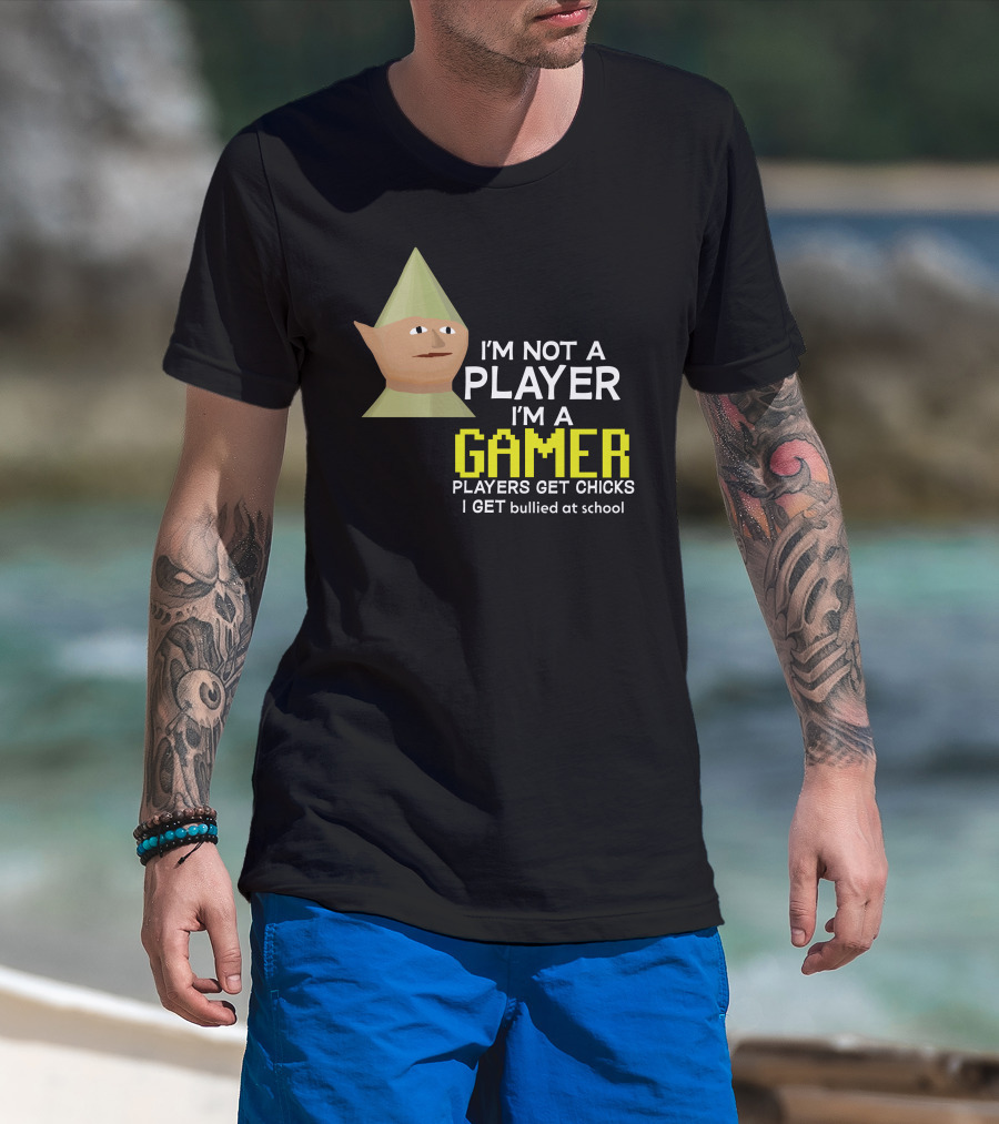 I'm Not A Player I'm A Gamer Players Get Chicks I Get Bullied At School Runescape T-Shirt