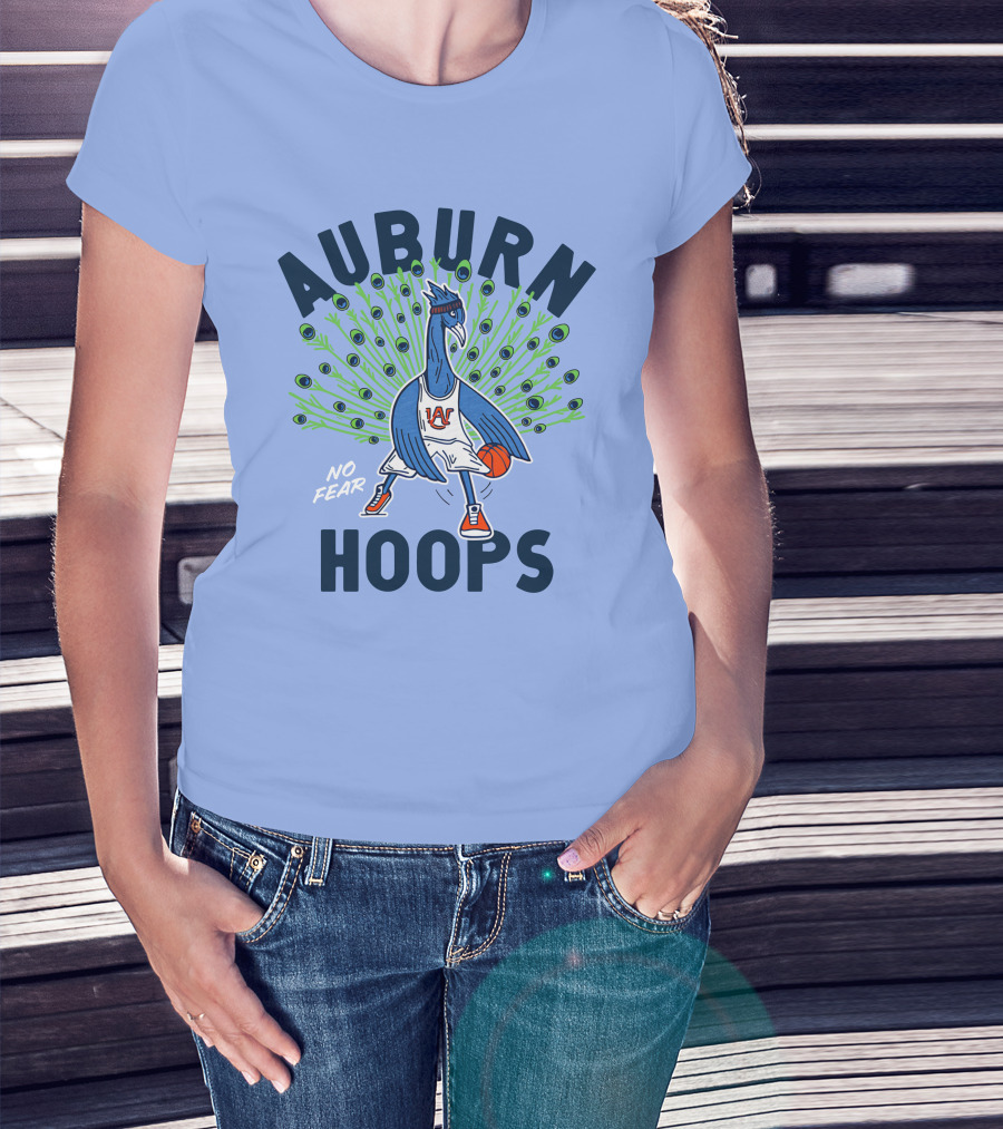 Auburn Hoops Peacock Basketball No Fear T-Shirt