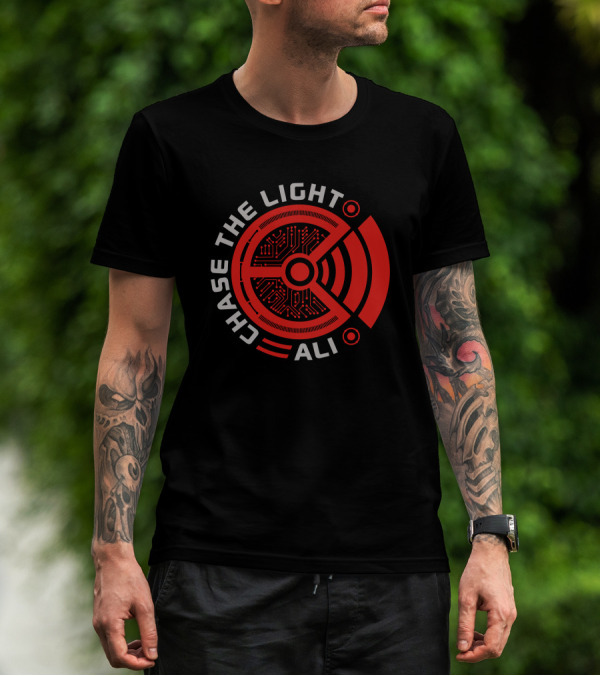 Chase The Light Ali Circuit Pattern Red Tech T-Shirt