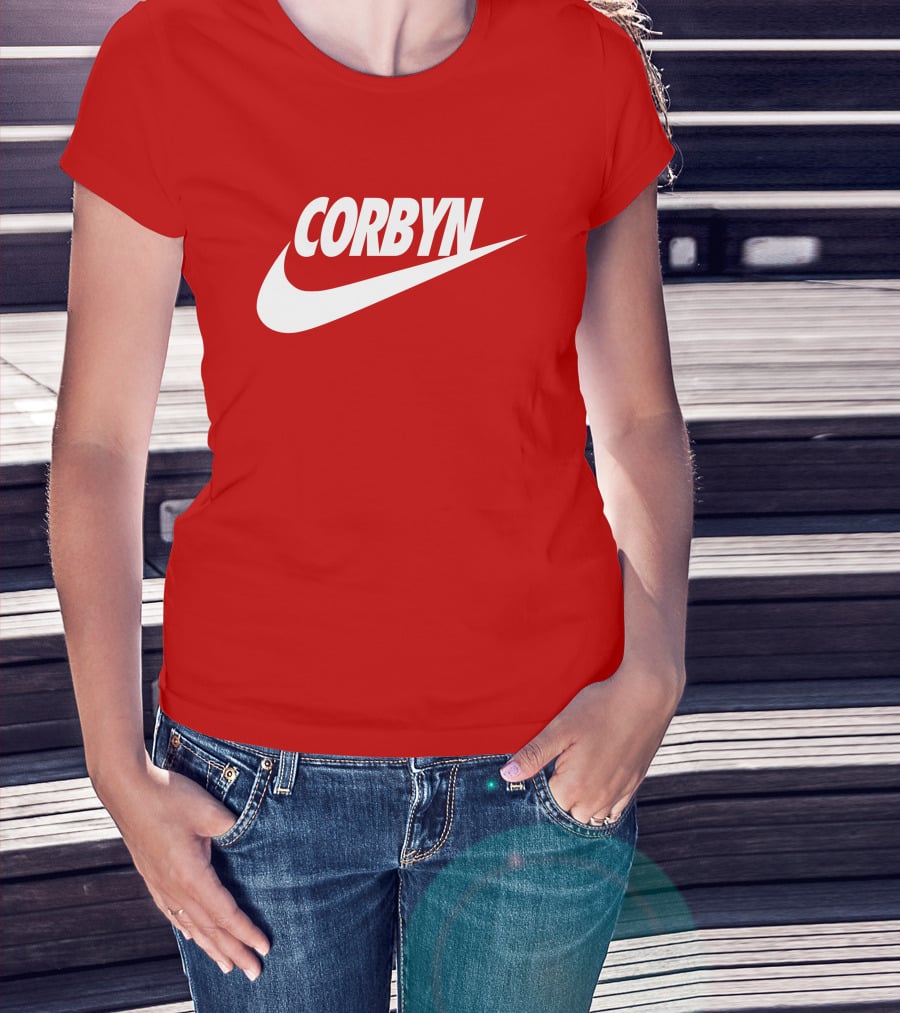 Corbyn Swoosh Parody Red T-Shirt