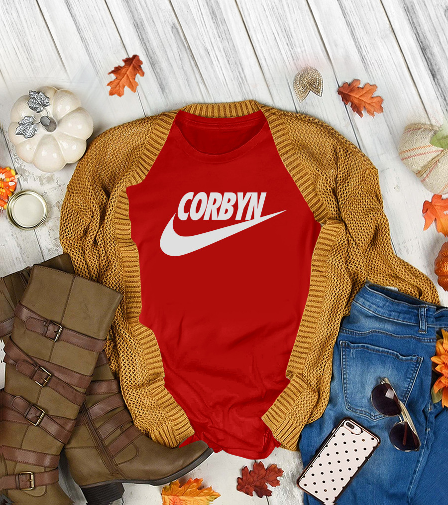 Corbyn Swoosh Parody Red T-Shirt
