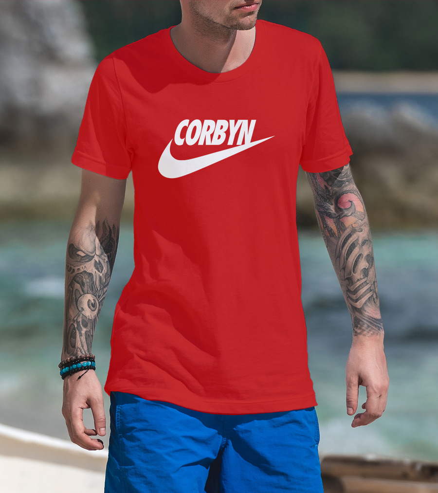 Corbyn Swoosh Parody Red T-Shirt