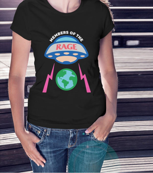 Members Of The Rage UFO Earth Lightning Bolt Kid Cudi T-Shirt