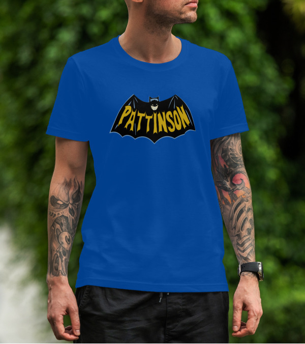 Pattinson Bat Logo Monochrome Comic T-Shirt