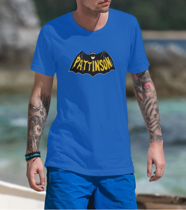 Pattinson Bat Logo Monochrome Comic T-Shirt