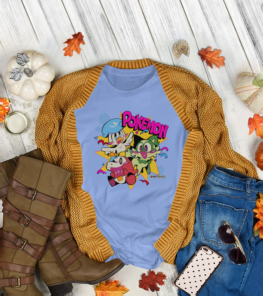 Natflorezz Pokemon Quaxly Sprigatito Fuecoco Characters T-Shirt