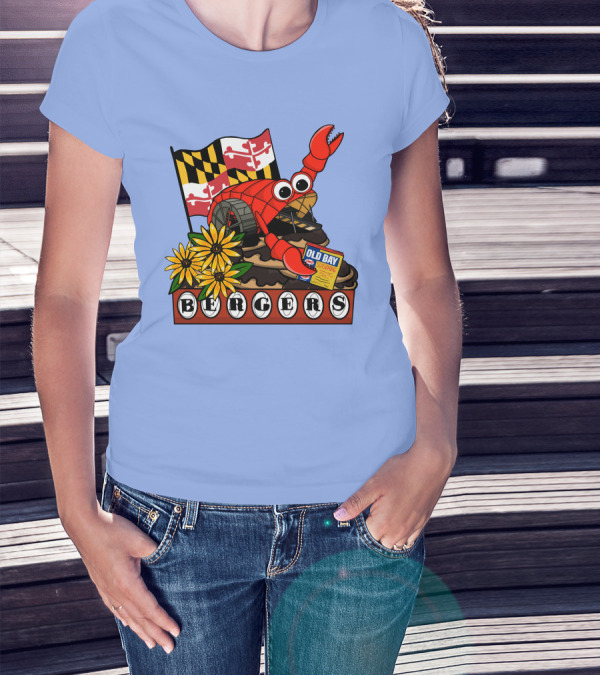 Bergers Old Bay Maryland Flag Mr. Trash Wheel T-Shirt