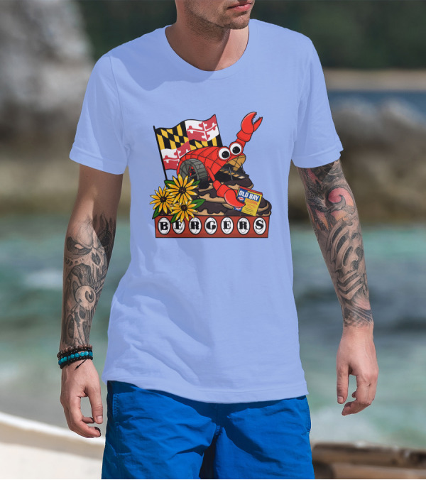 Bergers Old Bay Maryland Flag Mr. Trash Wheel T-Shirt